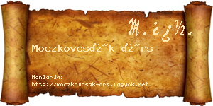 Moczkovcsák Örs névjegykártya