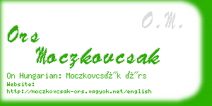 ors moczkovcsak business card